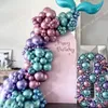 Altre forniture per feste per eventi 118/51 pezzi Ghirlanda di palloncini a coda di sirena Palloncini in lattice metallizzato cromato Sirena Decorazione per matrimoni compleanno feste Baby Shower 230923