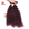 Capelli Bulks HairUGo Malese 99J Fasci di onde d'acqua Ombre 1 3 4 Fasci di estensioni umane Tessitura rossa 230923