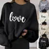 Dameshoodies Dames Winter Oversized hoodless sweatshirts Sweatshirt Letterprint Trui Losse ronde hals Moletom