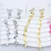 Hoopörhängen Fashion Sequins Small Circle Tassels For Women Zircon Long Style Enkelt och överdrivet öron Nails Party Wedding Jewelry