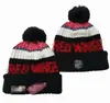 RED WINGS Beanie DETROID Knitted Hats Sports Teams Baseball Football Basketball Beanies Caps Women& Men Pom Fashion Winter Top Caps Sport Knit Hats a