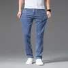 Sweats à capuche pour hommes Sweatshirts 2023 Printemps Été Classique Jeune Vitalité Coupe Droite Mince Denim Jeans Léger Coton Stretch Pantalon 230925