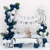 Autres fournitures de fête d'événement 18e 30e anniversaire Ballons Décor 40 50 ans Décorations de fête d'anniversaire pour hommes femmes Bleu Confetti Ballon Garland Arch 230923