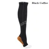 Men's Socks Compression Women Men Zipper Fashion Pain Relief Knee High Zip Leg Support Sox Open Toe Solid Color 20-30mmHG