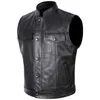 Gilets pour hommes Classique Moto Biker Gilet En Cuir Hommes Véritable Vestes Sans Manches Véritable Cowhide Motorcade 6XL 230923