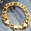 18K REAL YELLOW GOLD Noble MEN'S BRACELET 31g 8 26 FIGARO CHAIN GF256N