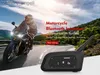 Walkie Talkie V6 Bluetooth Motorcykel Intercom Helmet Headset med BT5.1 Wireless 1200m 6 Riders Interphone Motorcykeltillbehör Stöd GPS HKD230925