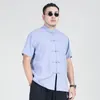 Camisas casuais masculinas roupas masculinas 2023 plus size 10xl camisa de manga curta estilo chinês tang terno solto uniforme tradicional masculino