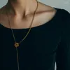 Chaînes Bijoux à la mode Deux couches Pendentif Collier Style Haute Qualité Chaîne de pull en cuivre pour les femmes