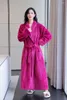Kvinnors sömnkläder Autumn Winter Warm Thicken Flanell Robes For Women Sexig V Neck Sticked Bathrobe Men Par Casual Bekväm mantel 3xl