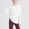 LUwomen-874 Yoga-Sportshirt, lockerer Kapuzenpullover, Laufsport, Fitness, langärmeliges Shirt, schnell trocknendes Yoga-Outfit