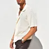 Camisetas masculinas verão praia camisa casual slim fashion malha manga curta masculina