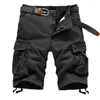 Shorts pour hommes 2024 Été Baggy Multi Poche Militaire Cargo Mâle Coton Kaki Hommes Pantalon Court Tactique 29-44 Pas de Ceinture