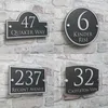 Decoraciones de jardín Personalizar Casa moderna Dirección Placa Número de puerta Signos Placas de nombre Efecto de vidrio Acrílico 230925