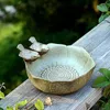 Garden Decorations Ceramic Bowls Feeder For Birds Courtyard Bowl Feeding Garden Decoration Snack Table Ornament Crafts 230923