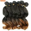 Cheveux humains en vrac Deep Wavy Weave Bundles Extensions de cheveux synthétiques Afro Kinky Curly 6Ps / Lot 14/18 pouces Ombre Brown Wavy Hair Bundles pour les femmes 230925