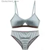 Bedelarmbanden TERMEZY Nieuwe damesondergoed Draadvrije satijnen beha dunne 3/4 kopjes beha en panty set holle lingerie damesbeha bralette Q230925