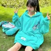 Damen Hoodies 2023 Herbst Harajuku Stickerei Frauen Vintage Streetwear Hoody Zip Up Lose Sweatshirt Y2k Ästhetische Mintgrüne Strickjacke