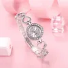 Wristwatches Heart Decor Women's Quartz Bracelet Watch Elegant Alloy Pendant Strap For Meeting And Dating Office