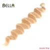İnsan saçlı Bulk Bella Sentetik Saç Vücut Dalga Saç Dövüşleri 26 inç 100g omber sarışın örgü yüksek sıcaklıkta lif gövdesi at kuyruğu saç uzantıları 230925