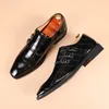 Chaussures habillées Chaussures en cuir d'affaires décontractées pour hommes hommes boucle bout carré robe bureau appartements hommes mode fête de mariage Oxfords taille ue 37-48 230925