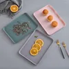 Tea Trays Household Plastic Flat Tray Square Anti-slip Cup Bathroom Soap Coffee Fruit Cutlery Holder Kitchen