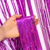 Party Decoration 2m Rose Gold Laser Tinsel Fringe Foil Curtain Glitter Metallic Curtain Christmas Wedding Birthday Backdrop Po Booth