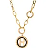 Collana con pendente semplice lettera alfabeto H di moda per gioielli da donna con catena clavicola in oro rosa color nastro Gift284U