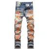 Jeans da uomo Designer di lusso da uomo pantaloni jeans di lino Hip Hop Uomo Distressed Strappato Biker Slim Fit Moto Denim Per JJMF