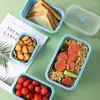 Dinnerware Collapsible Storage Containers 4 Pcs Silicone Lunch Box Foldable Travel With Lids Outdoor Container