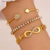 Charm Armband Trendy Daisy Heart Armband Set for Women 8 Figur Geometric Charm Chain Justerbar armband Party Femme Jewelry Accessories Q230925