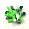 Dog Apparel 100PC/Lot Spring Pet Accessories Green Ribbon Grooming Bows Small Dogs Hair Rubber Bands