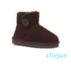 Bottes pour enfants Chaussures pour enfants de créateurs Fourrure de châtaigne Ciseaux en peau de mouton Mini plateforme en daim Tige confortable Automne et hiver