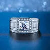 Fine Jewelry Sterling Silver Vvs Moissanite Ring Diamond Hip Hop for Men