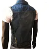 Coletes masculinos jeans denim colete velo mens gilet tático motociclista homme sem mangas jaqueta masculina tanque