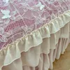 Bedding Sets White Flower Lace Ruffles Korean Princess Style Velvet Fleece Set Duvet Cover Quilted Bedspread Or Bed Skirt Pillowcases