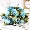 Decorative Flowers Beautiful Peony Artificial Rose Hydrangea Silk Mixed Fake Bouquet For Home Wedding Christmas DIY Party Decoration Gift