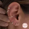 Kolczyki kobiety 925 Sterling Srebrne uściski Pendientes Bling Kryształowa chrząstka obręczy Earr Ear Earlobe Klucka Kuczka Hugg260W