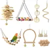 Andra fågelförsörjningar 18 stycken Leksaker Set Parrot Swing Chewing Toy Hanging Hammock Perch Ladder Bridge för Conure Finch Mynah Lovebird 230923