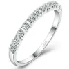 新しいデザインバンドリングウェディングリング女性925 Sterling Silling Simulated Diamond Ring Jewelry235U