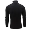 Camisolas masculinas outono inverno gola alta malha pullovers cor sólida rollneck camisola jumper malhas fino casual