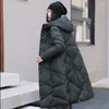 Trench da donna 2023 stile cinese giacca allentata da donna moda invernale monopetto cappotto retrò lungo con cappuccio sottile in cotone femminile