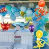 Autres fournitures de fête d'événement 123pcs Blue Ocean Animaux Thème Ballons en latex Garland Arch Joyeux anniversaire Ballon Set Décoration de fête Anniversaire Boy Globos 230923