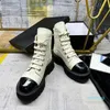 Women Boots Designer High Heels Ankle Boot shoes Winter Fall Martin Cowboy Leather Lace-up Winter Shoe Rubber