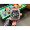 Richard''s Rm67-02 Mechanical Watch Designer Skeleton Wrist Watches for Men Luxury High Quality Carbon Fiber Case Waterproof Sapphire Glass High Jump Montre Tqjs
