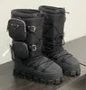 Designer Boot Women Monolith Renylon Boots Lady Plush Warm Luxury Pouch Combat Boots Ankel Combat Leather Winter Boot Shoes