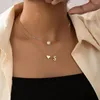 Chains Designer Original Alphabet Cute Mini Heart Pearl Necklace For Ladies Simple Holiday Collier Gift Can Be Customized