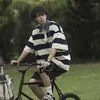 Tracksuits masculinos versão coreana 2023 estilo lapela conjunto emparelhado com verão shorts de manga curta juventude moda japonesa roupa de trabalho de duas peças
