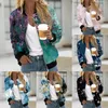 Vestes Femmes Femmes Casual Zip Up Veste Floral Print Manteau Col Stand Court Sports Jean Femmes Denim Robe