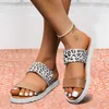 Sandalen Lente- en zomermode Dames Luipaardprint Platte bodem Licht casual